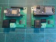 two different stepper modules on a green board